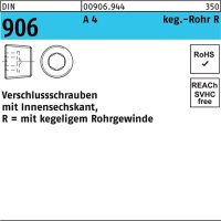 Verschlu&szlig;schraube DIN 906 Innen-6kt R 1 A 4 1...