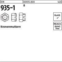 Kronenmutter DIN 935-1 M12 SW 19 8 100 St&uuml;ck