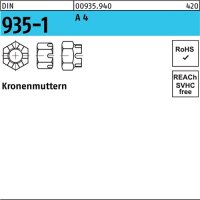 Kronenmutter DIN 935-1 M10 SW 17 A 4 25 St&uuml;ck