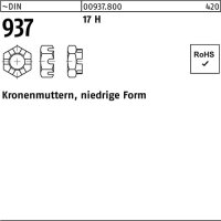 Kronenmutter DIN 937 niedrige FormM10 17 H 100 St&uuml;ck