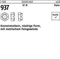 Kronenmutter DIN 937 niedrige FormM12x 1,5 17 H Feingew....