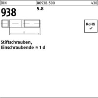 Stiftschraube DIN 938 M10x 25 5.8 100 St&uuml;ck