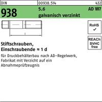 Stiftschraube DIN 938 M10x 50 5.6 galv.verz. 100 St&uuml;ck