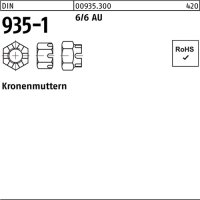 Kronenmutter DIN 935-1 M22 SW 32 6/6 Automatenstahl 25...