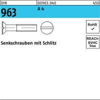 Senkschraube DIN 963 Schlitz M16x 70 A 4 25 St&uuml;ck