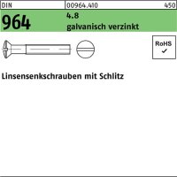 Linsensenkschraube DIN 964 Schlitz M4x 10 4.8 galv.verz. 2000 St&uuml;ck