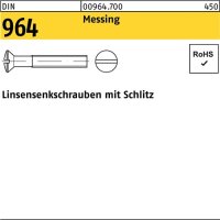 Linsensenkschraube DIN 964 Schlitz M3x 16 Messing 200...