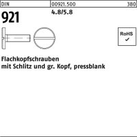 Flachkopfschraube DIN 921 Schlitz M8x 16 4.8/5.8 100...