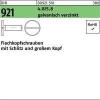 Flachkopfschraube DIN 921 Schlitz M8x 16 4.8/5.8...