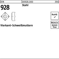 Vierkantanschwei&szlig;mutter DIN 928 M12 Stahl 500 St&uuml;ck