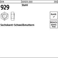 Sechskantanschwei&szlig;mutter DIN 929 M6 Stahl 1000...