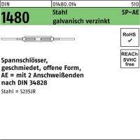Spannschloss DIN 1480 offen 2Anschwei&szlig;enden SP-AE M10 Stahl galv.verz. 1St.