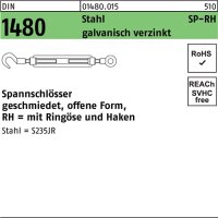 Spannschloss DIN 1480 offen Ring&ouml;se/Haken SP-RH M20 Stahl 3.6 galv.verz. 1St.