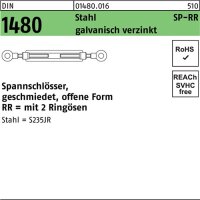 Spannschloss DIN 1480 offen 2Ring&ouml;sen SP-RR M8 Stahl...