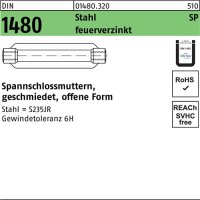 Spannschlossmutter DIN 1480 offen SP M12/125 Stahl &Uuml;Z feuerverz. 1 St&uuml;ck