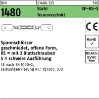 Spannschloss DIN 1480 offen 2Blattschrauben SP BS-S M36 Stahl feuerverz. 1St.