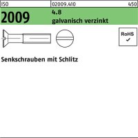 Senkschraube ISO 2009 Schlitz M20x 60 4.8 galv.verz. 25...