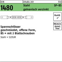 Spannschloss DIN 1480 offen 2Blattschrauben SP BS M20 Stahl 3.6 galv.verz. 1St.