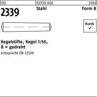 Kegelstift ISO 2339 gedreht B 7x 150 Stahl Kegel 1:50 50...