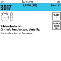 Schlauchschelle DIN 3017 W2 FormC1 29- 31/18 1.4016 Schraube galv.verz. 50St.