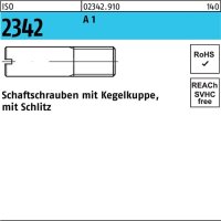 Schaftschraube ISO 2342 Kegelkuppe/Schlitz M4x 10 A 1 100...