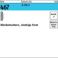 R&auml;ndelmutter DIN 467 niedrige FormM5 A 1/A 2 25...