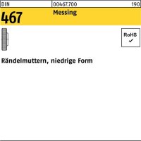R&auml;ndelmutter DIN 467 niedrige FormM6 Messing 50...