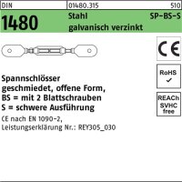 Spannschloss DIN 1480 offen 2Blattschrauben SP BS-S M24 Sta 3.6 galv.verz. 1St.