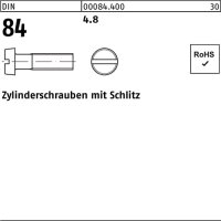 Zylinderschraube DIN 84/ISO 1207 Schlitz M2x 6 4.8 2000...