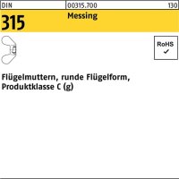 Fl&uuml;gelmutter DIN 315 runde FormM8 Messing 100...