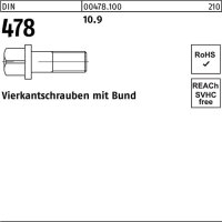 Vierkantschraube DIN 478 Bund M16x 60 10.9 10 St&uuml;ck