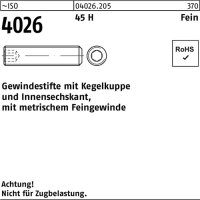 Gewindestift ISO 4026 Kegelkuppe/Innen-6kt M6x 0,5x 12 45 H 1000 St&uuml;ck