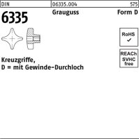 Kreuzgriff DIN 6335 Gewindedurchloch D 32 M6 Grauguss 10 St&uuml;ck