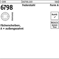 F&auml;cherscheibe DIN 6798 FormA au&szlig;engezahnt A 21 Federstahl 200 St&uuml;ck