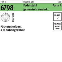 F&auml;cherscheibe DIN 6798 FormA au&szlig;engezahnt A 25 Federstahl galv.verz. 100St.