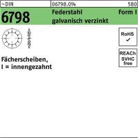 F&auml;cherscheibe DIN 6798 FormI innengezahnt I 21 Federstahl galv.verz. 200St.