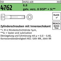 Zylinderschraube ISO 4762 Innen-6kt M8x65 8.8 galv.verz. 8 DiSP+SL 200St.