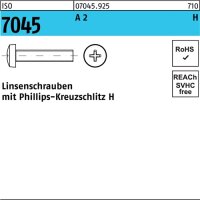Flachkopfschraube ISO 7045 PH M2x 4-H A 2 200 St&uuml;ck
