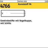 Gewindestift ISO 4766 Kegelkuppe/Schlitz M6x 6 Polyamid...