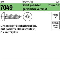 Blechschraube ISO 7049 LIKO Spitze/PZ 2,9x 9,5 -C-Z Stahl...