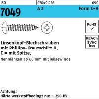 Blechschraube ISO 7049 LIKO Spitze/PH C 2,9x 19-H A 2 100...