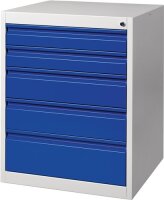 Schubladenschrank BK 600 H800xB600xT600mm grau/blau 5...