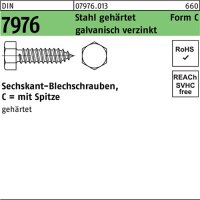 Blechschraube DIN 7976 Sechskant/Spitze C 2,9x19 Stahl...