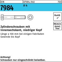 Zylinderschraube DIN 7984 Innen-6kt M16x 30 A 4 25...