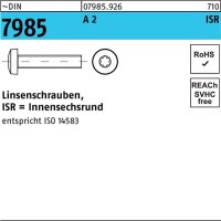 Linsenschraube DIN 7985 ISR M8x 30-T45 A 2 500 St&uuml;ck