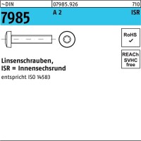 Linsenschraube DIN 7985 ISR M8x 40-T45 A 2 500 St&uuml;ck