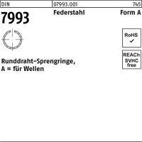 Runddrahtsprengring DIN 7993 f.Wellen A 18 Federstahl 250...