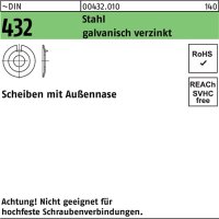 Scheibe DIN 432 Au&szlig;ennase 17 Stahl galv.verz. 50...