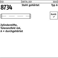 Zylinderstift ISO 8734 8 m6x 20 Stahl geh&auml;rtet...