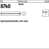 Zylinderkerbstift ISO 8740 Fasen 8x 36 Stahl 100 St&uuml;ck